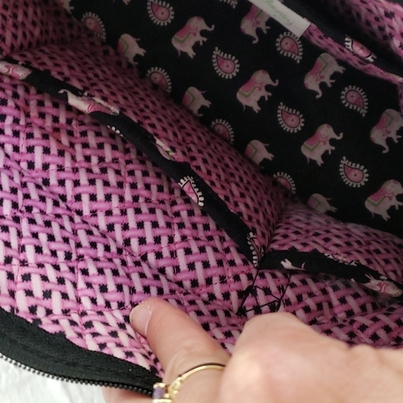 Vera Bradley Pink Elephants 2007 Med Shoulder Bag VGUC Clean - Picture 13 of 16